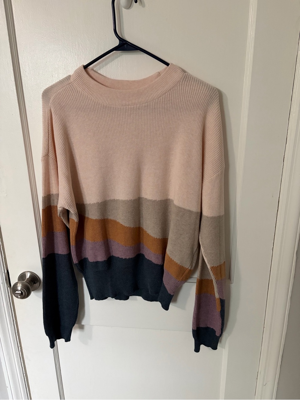 Prana Blush Multi-Stripe Crewneck Sweater